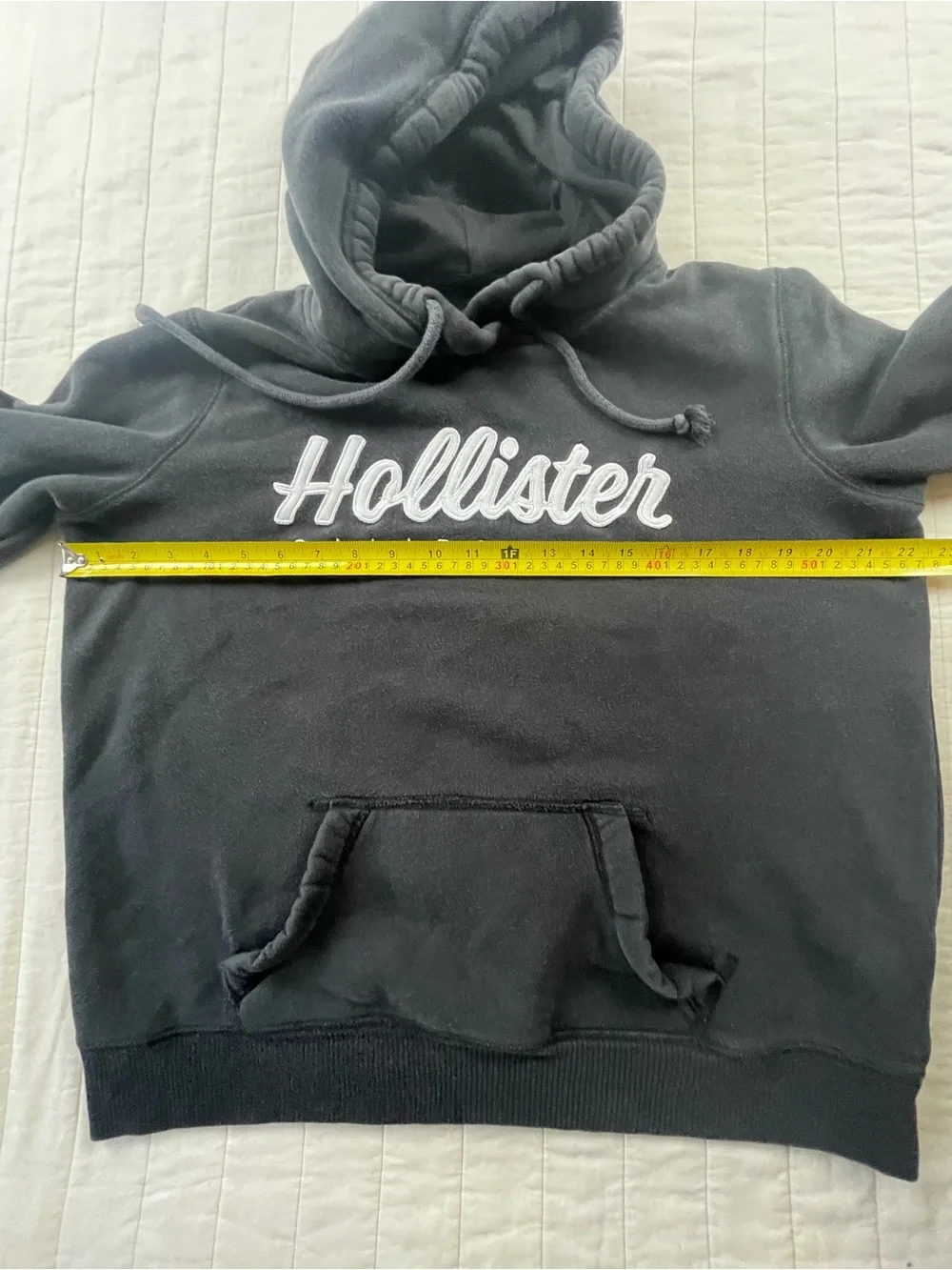 Hollister Black Pullover Hoodie with White Logo medium